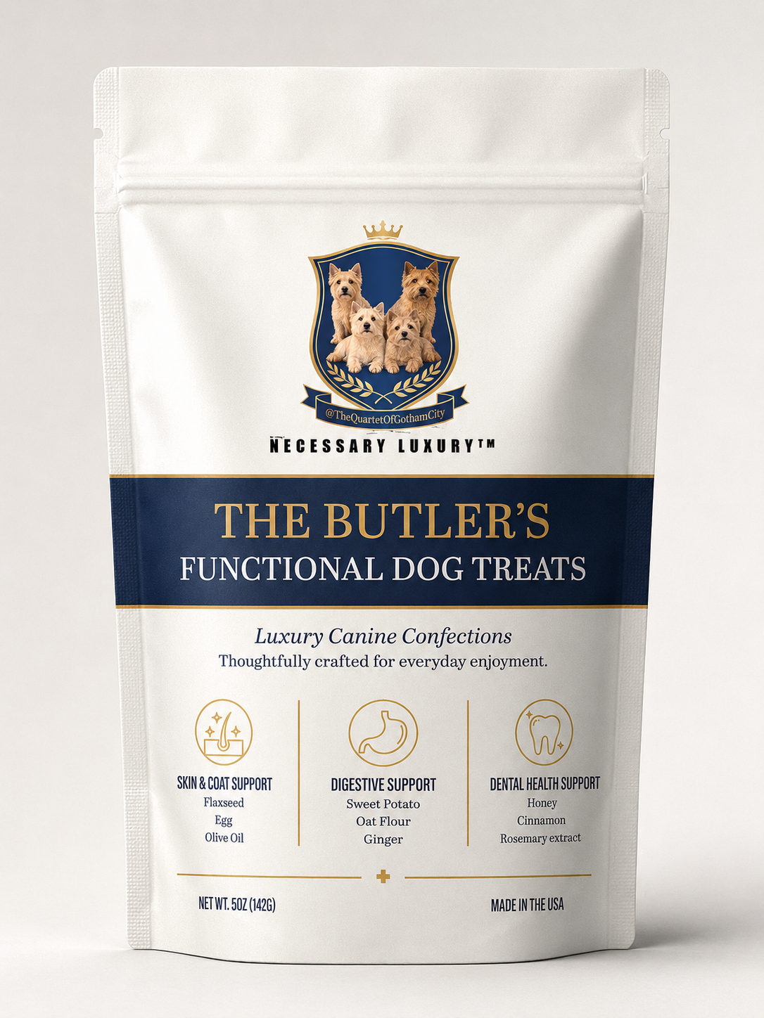 The Butler's Functional Dog Treats pouch — Necessary Luxury, 5oz